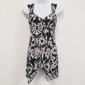 Vintage Can't Miss Womens Asymmetric Tunic Top Size M Stretch Fairy Grunge Y2K